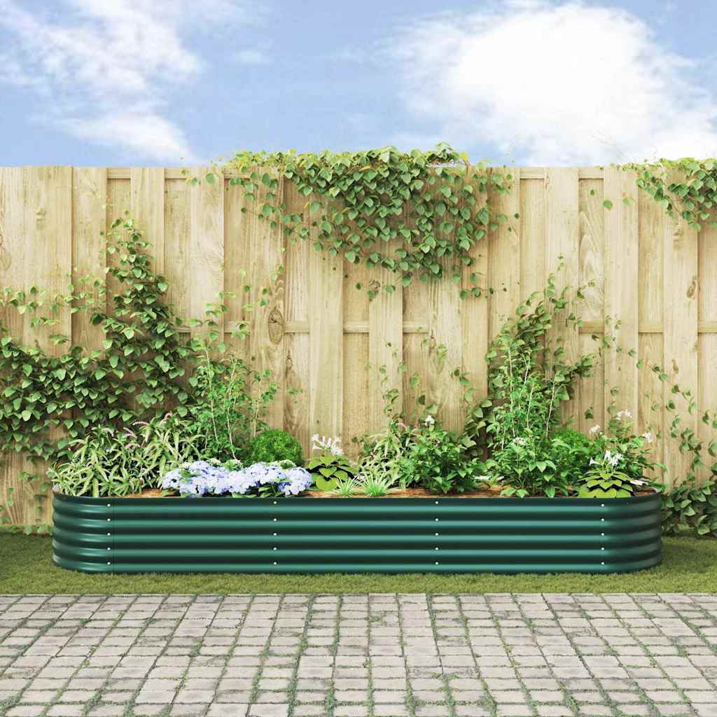 Canteiro de jardim elevado Verde 320 x 80 x 44 cm Aço