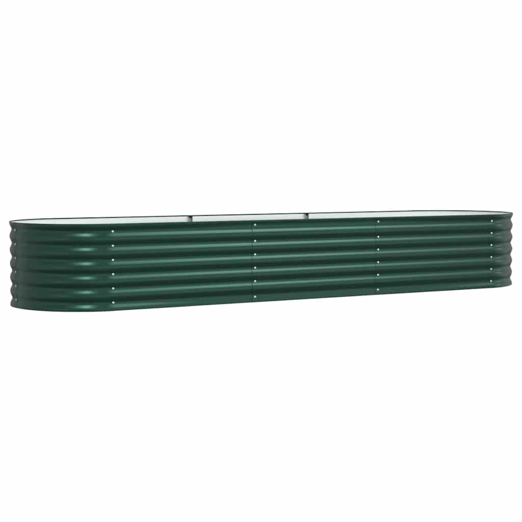 Canteiro de jardim elevado Verde 320 x 80 x 44 cm Aço