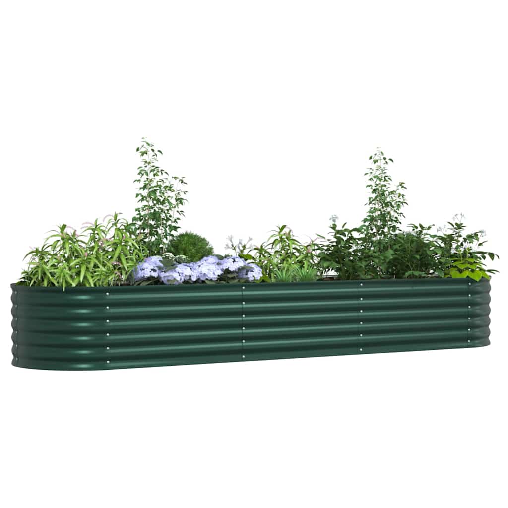 Canteiro de jardim elevado Verde 320 x 80 x 44 cm Aço