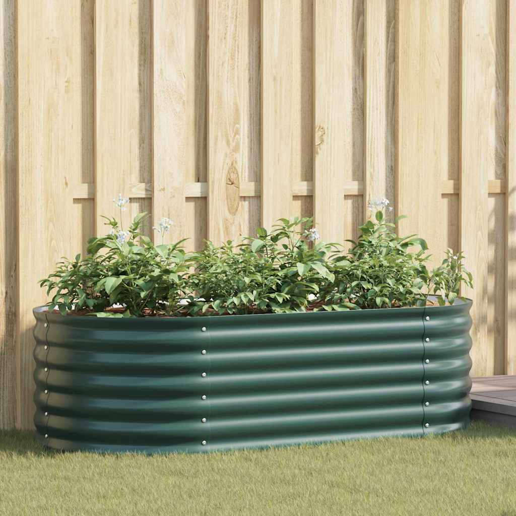 Canteiro de jardim elevado Verde 160 x 80 x 44 cm Aço