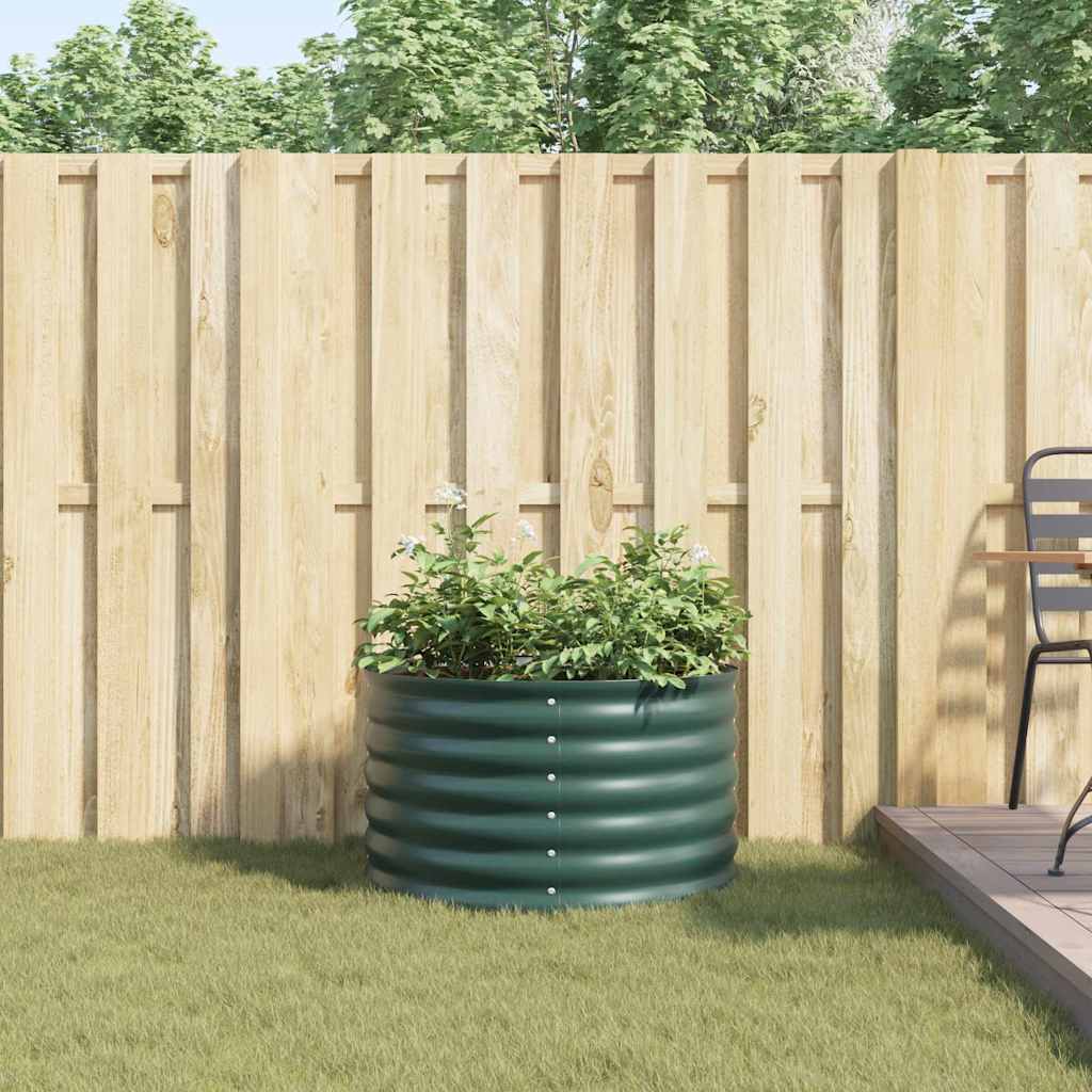 Canteiro de jardim elevado Verde 80 x 80 x 44 cm Aço