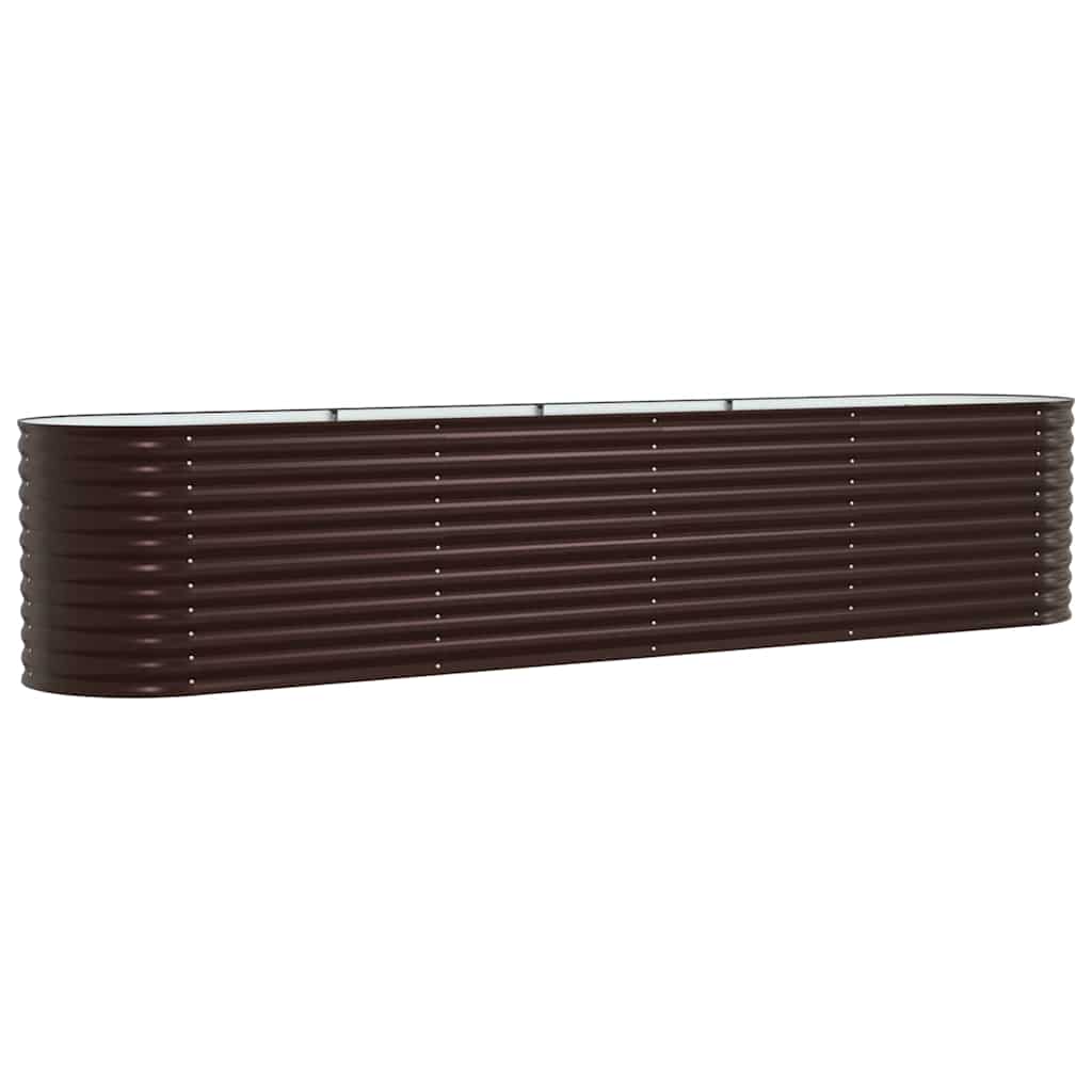 Canteiro de jardim elevado Castanho 400 x 80 x 81 cm Aço