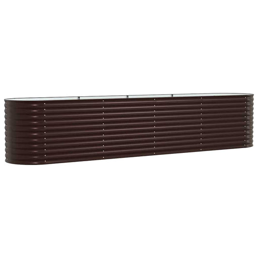 Canteiro de jardim elevado Castanho 400 x 80 x 81 cm Aço