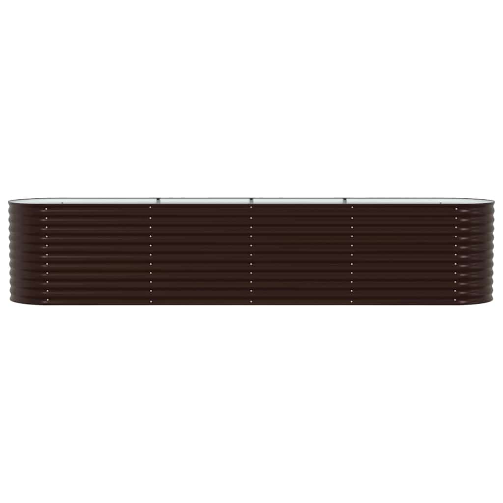 Canteiro de jardim elevado Castanho 400 x 80 x 81 cm Aço