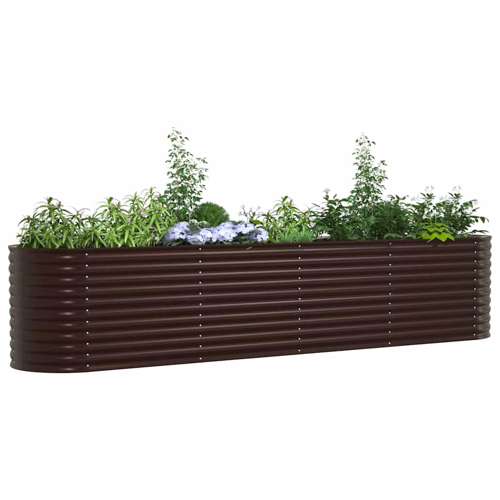Canteiro de jardim elevado Castanho 400 x 80 x 81 cm Aço