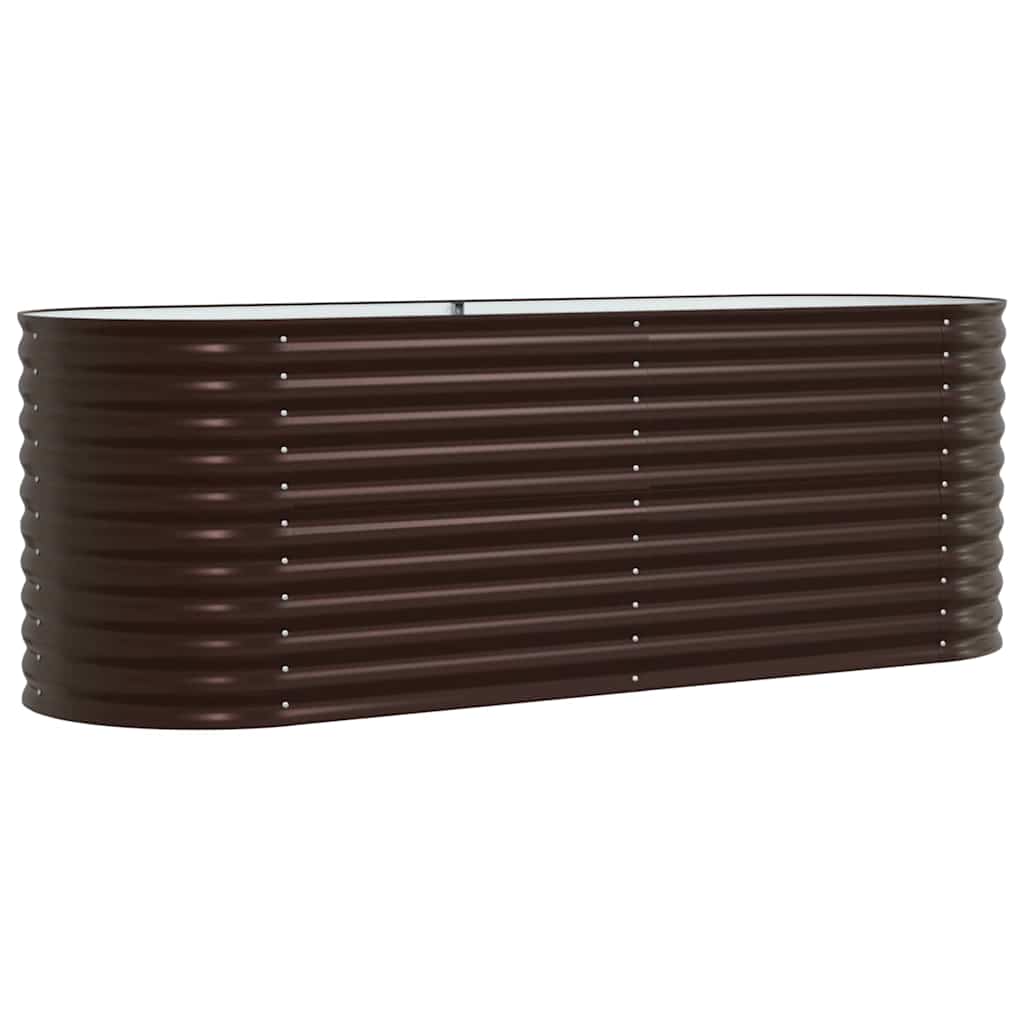 Canteiro de jardim elevado Castanho 240 x 80 x 81 cm Aço