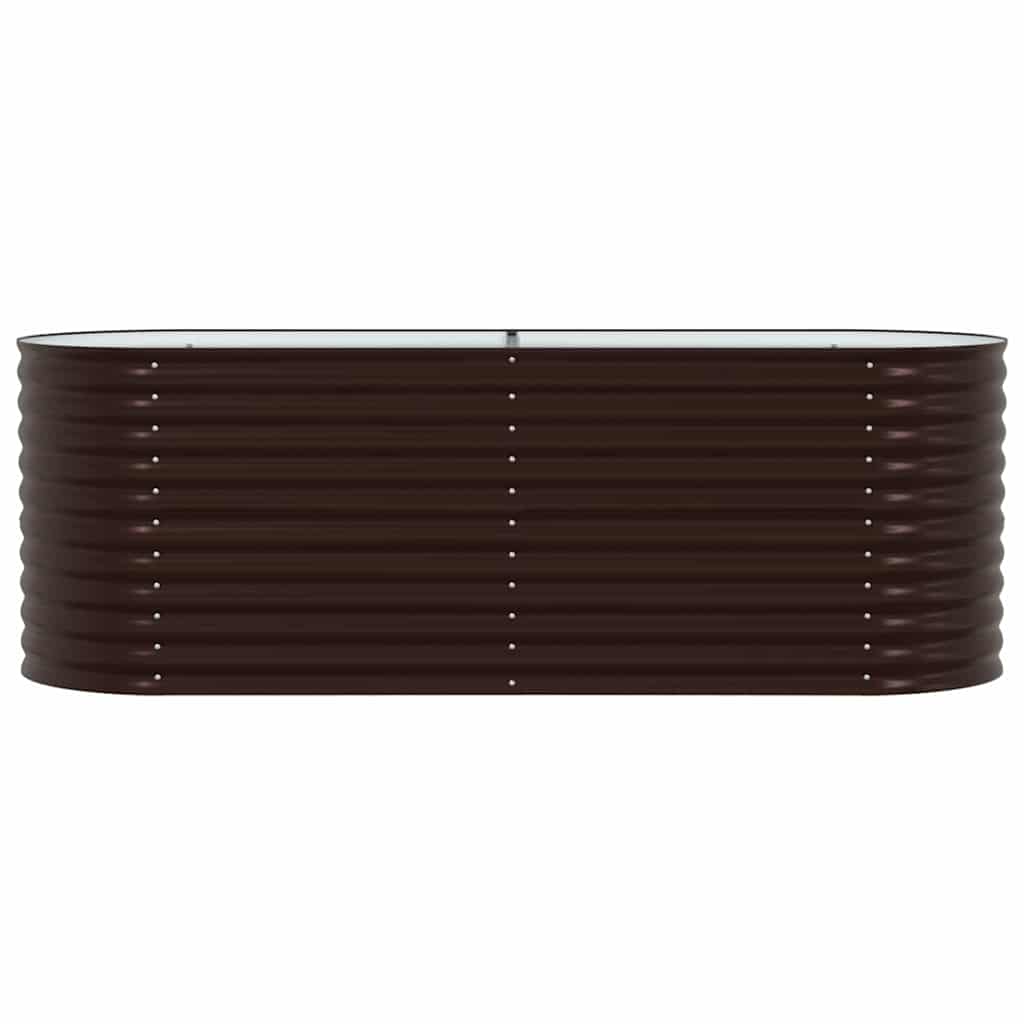Canteiro de jardim elevado Castanho 240 x 80 x 81 cm Aço