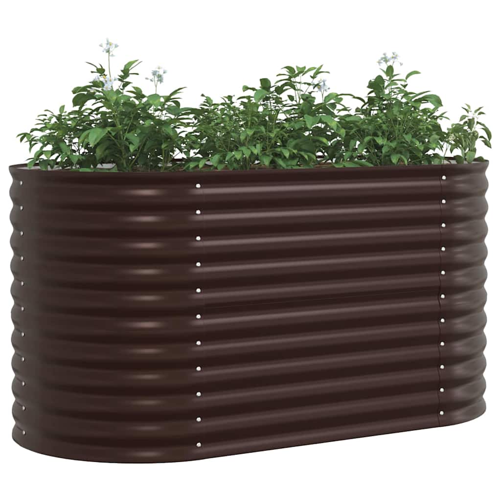 Canteiro de jardim elevado Castanho 160 x 80 x 81 cm Aço