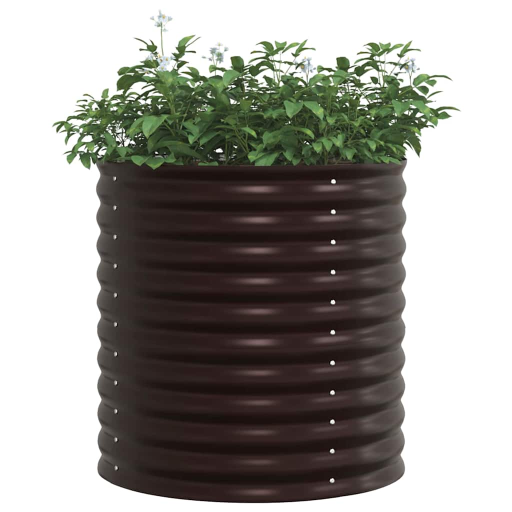 Canteiro de jardim elevado Castanho 80 x 80 x 81 cm Aço