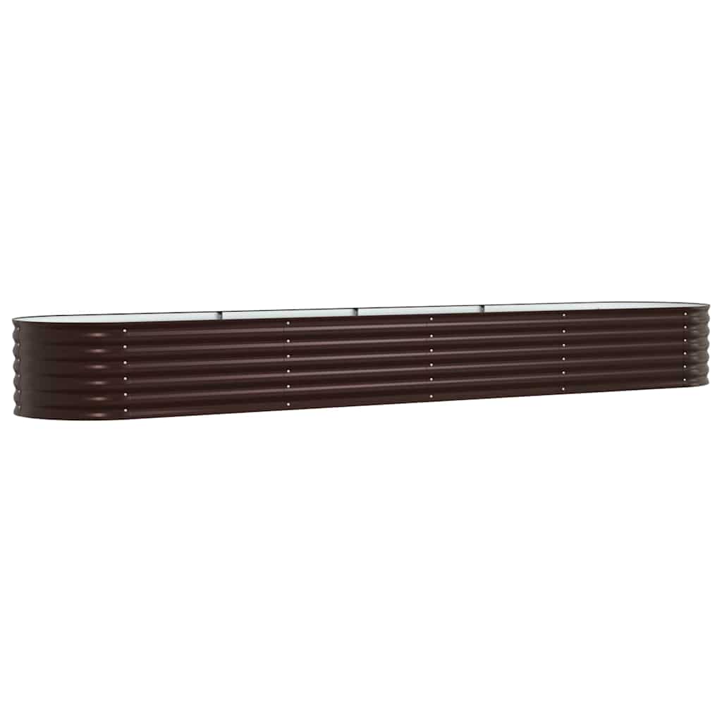 Canteiro de jardim elevado Castanho 400 x 80 x 44 cm Aço