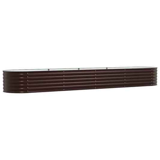 Canteiro de jardim elevado Castanho 400 x 80 x 44 cm Aço