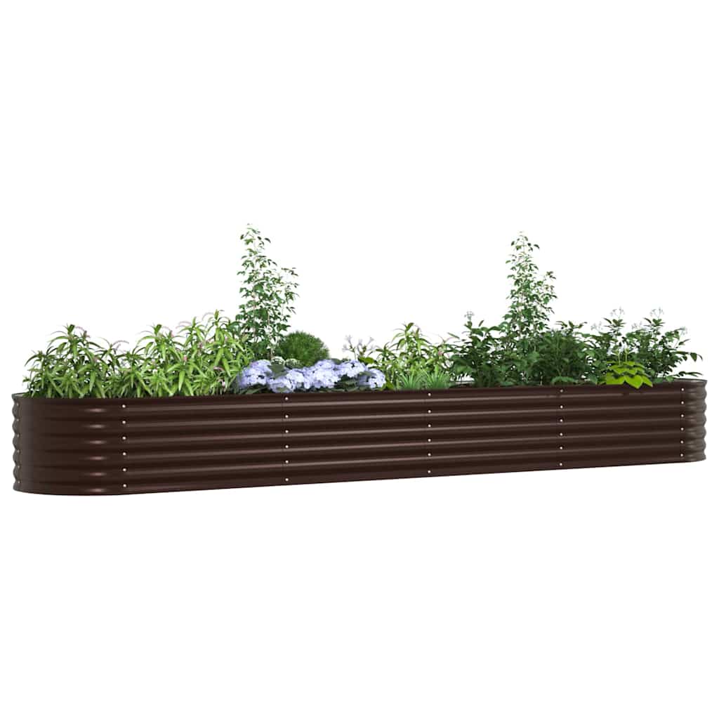 Canteiro de jardim elevado Castanho 400 x 80 x 44 cm Aço