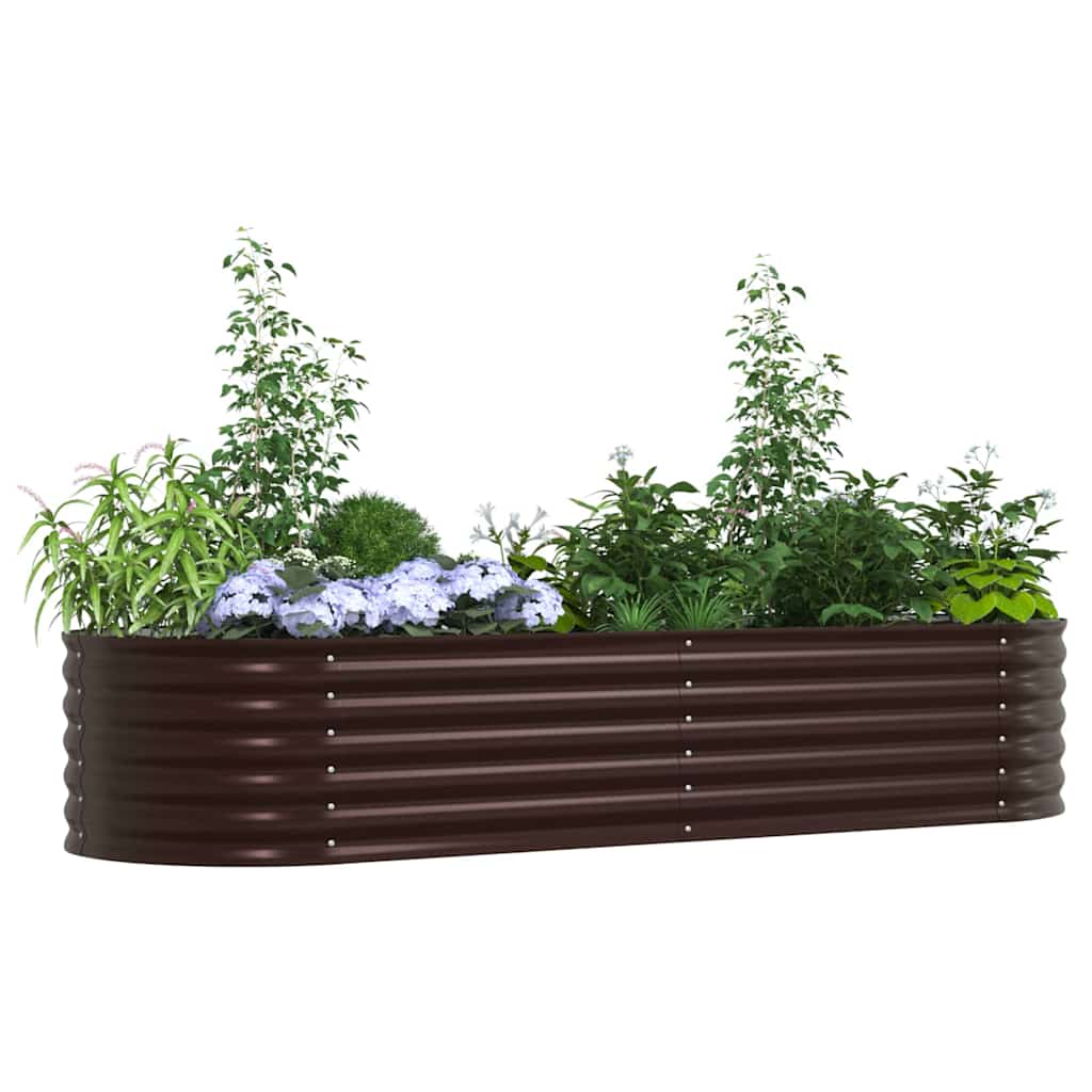 Canteiro de jardim elevado Castanho 240 x 80 x 44 cm Aço