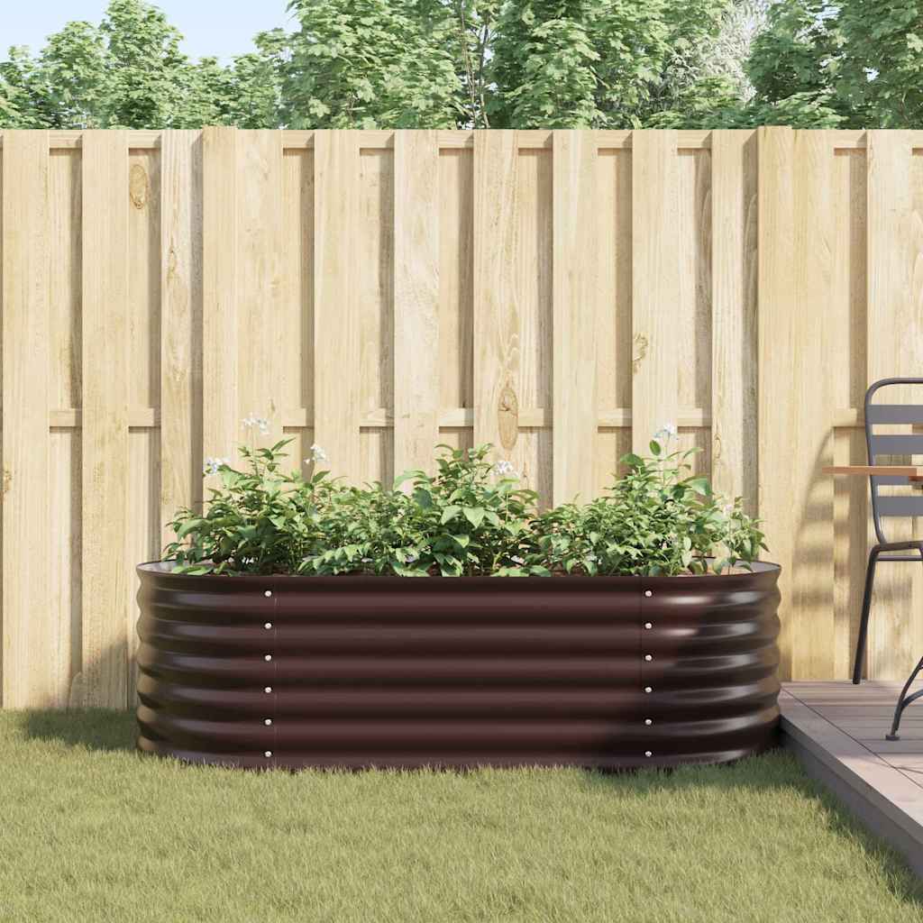 Canteiro de jardim elevado Castanho 160 x 80 x 44 cm Aço