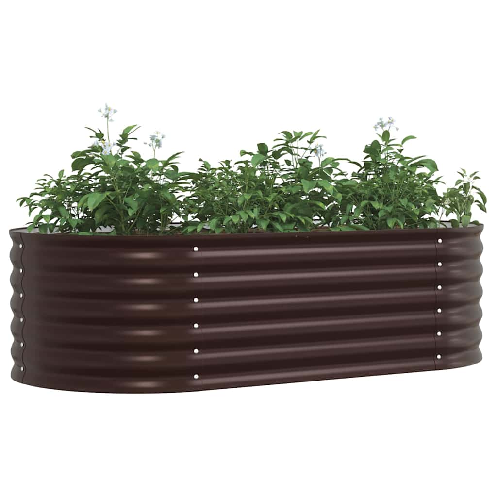 Canteiro de jardim elevado Castanho 160 x 80 x 44 cm Aço