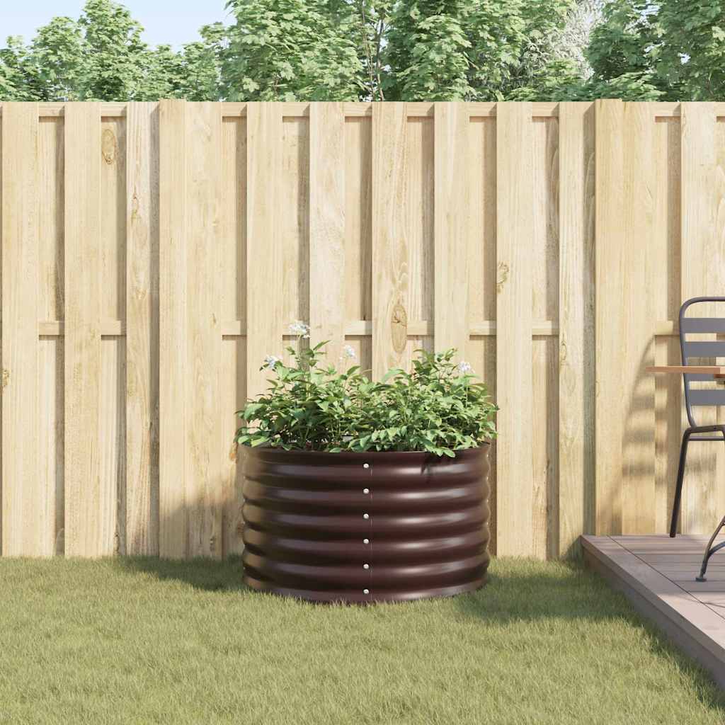 Canteiro de jardim elevado Castanho 80 x 80 x 44 cm Aço