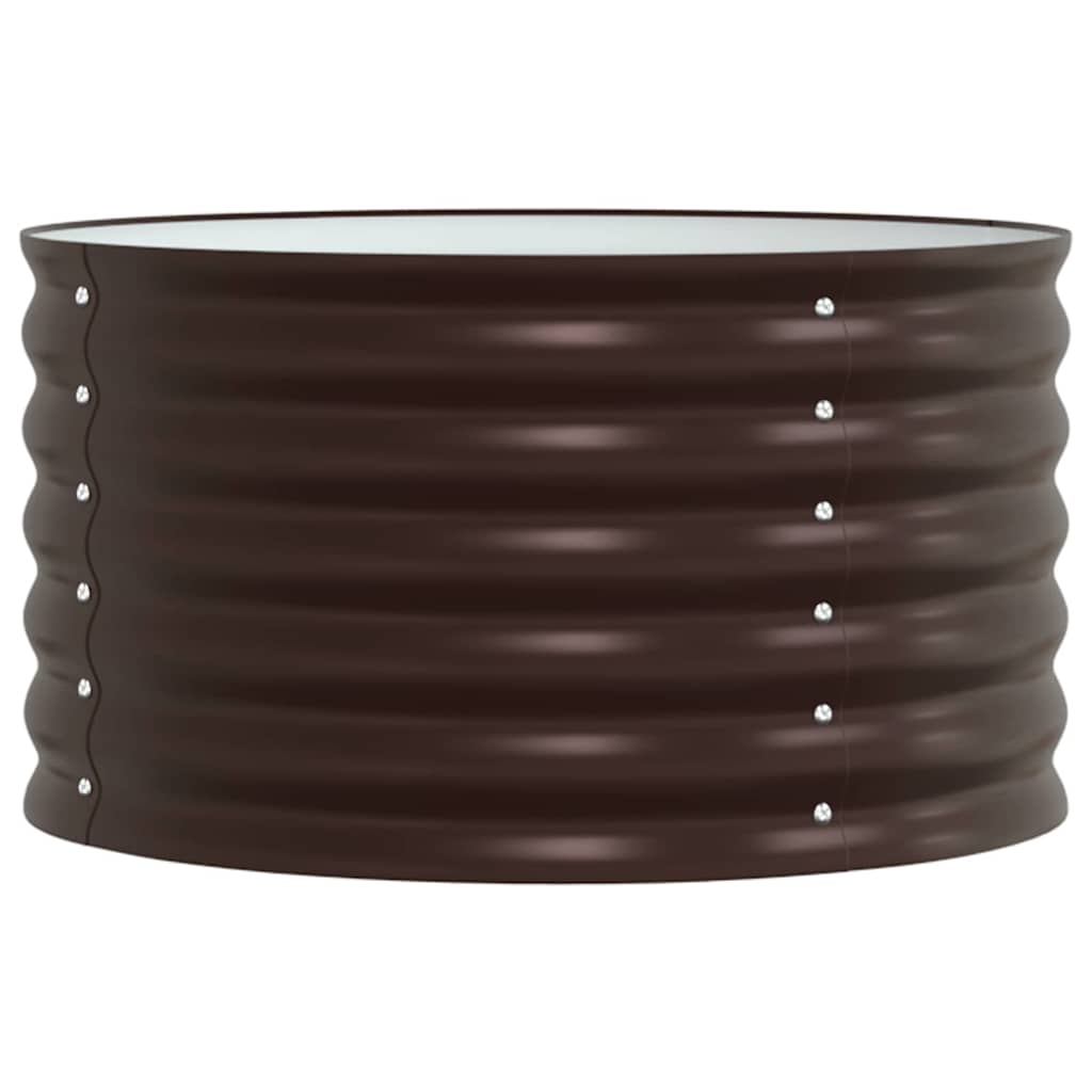 Canteiro de jardim elevado Castanho 80 x 80 x 44 cm Aço