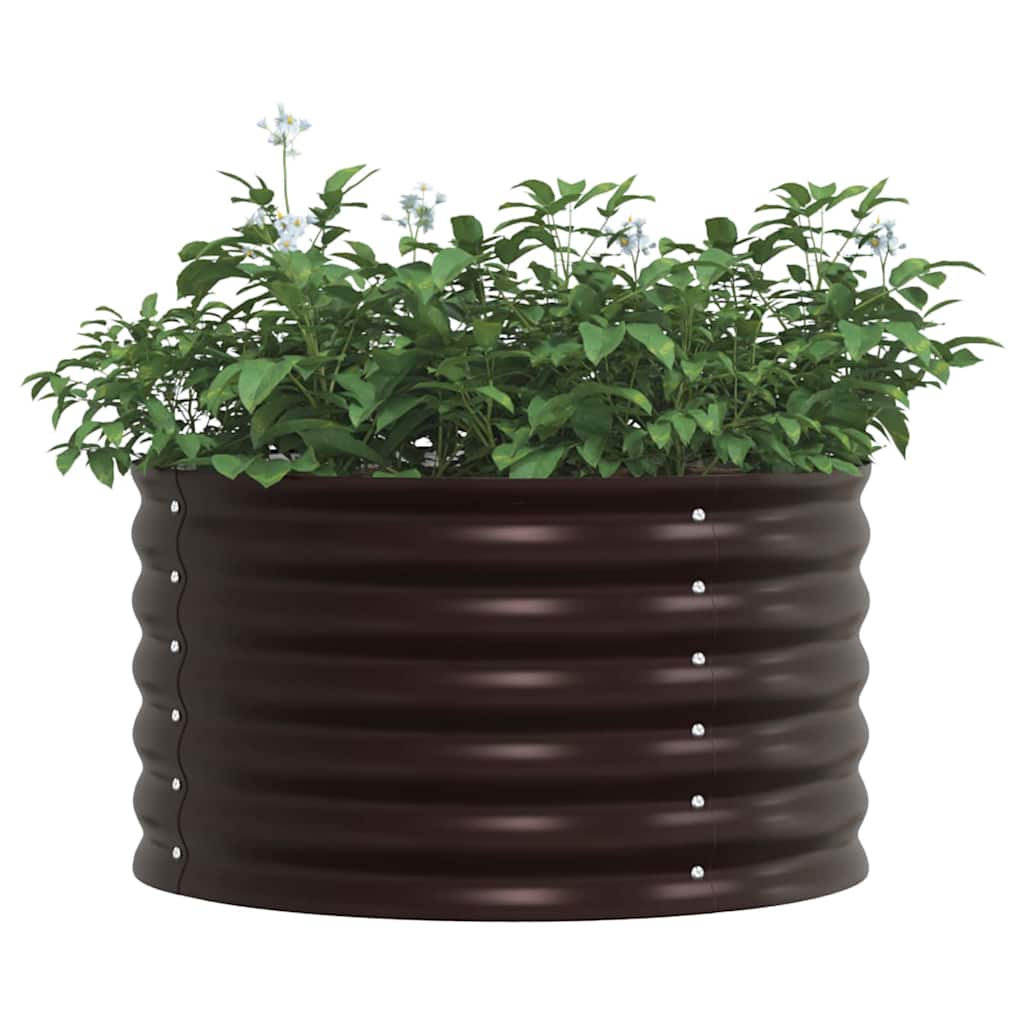 Canteiro de jardim elevado Castanho 80 x 80 x 44 cm Aço