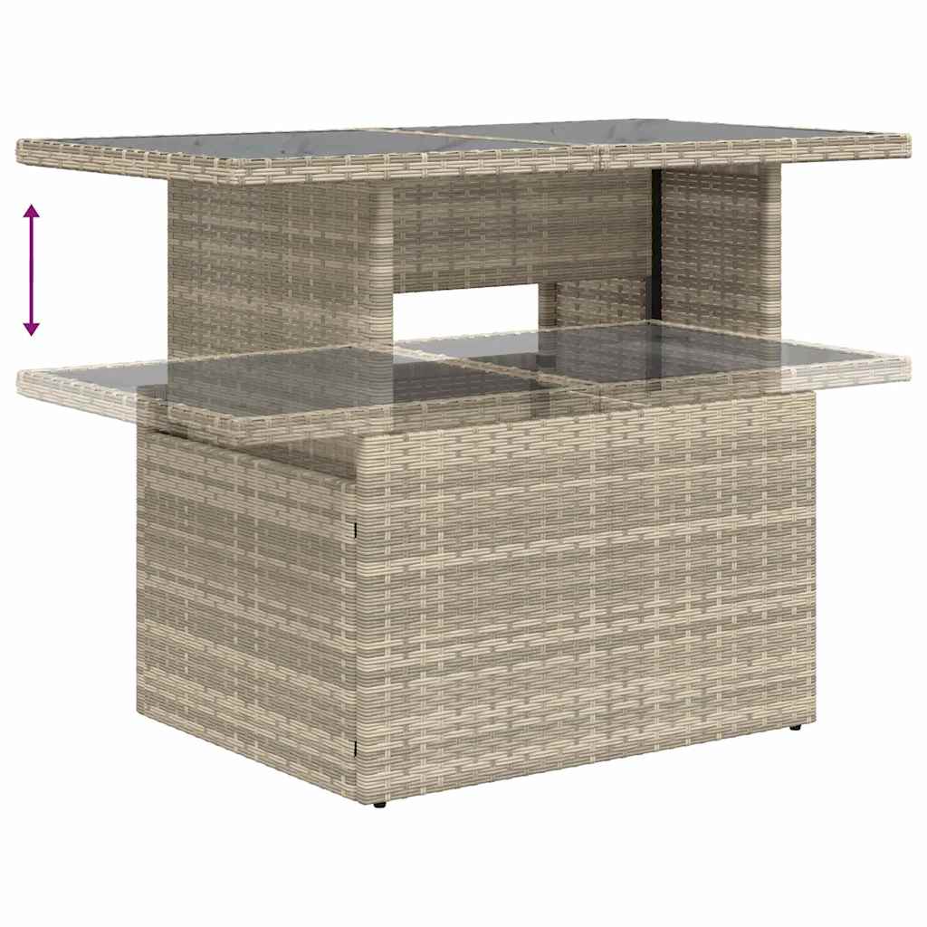 Conjunto de Sofá de Jardim com almofada 8 pcs Cinzento-claro