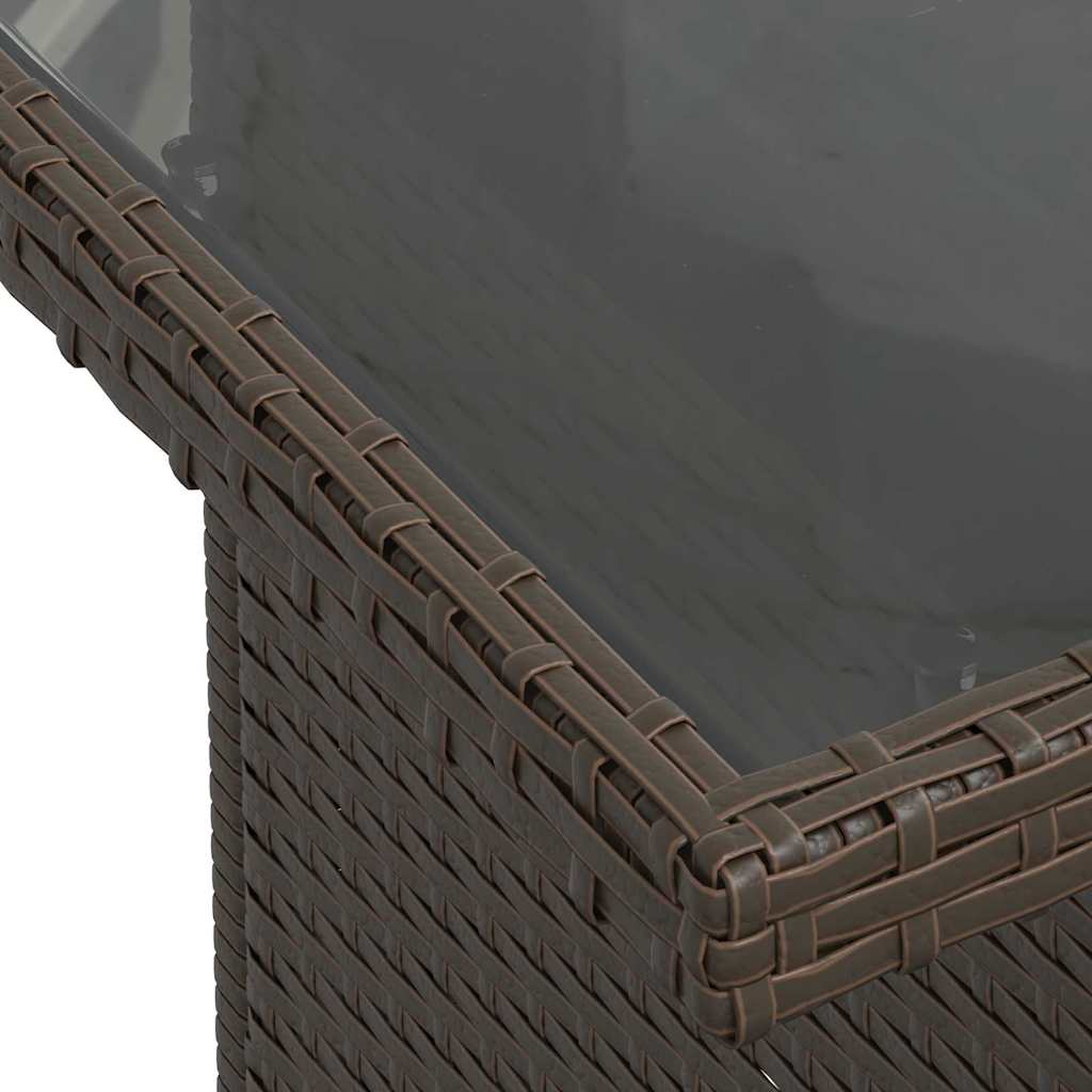 Conjunto de Sofá de Jardim com almofada 7 pcs Castanho e creme