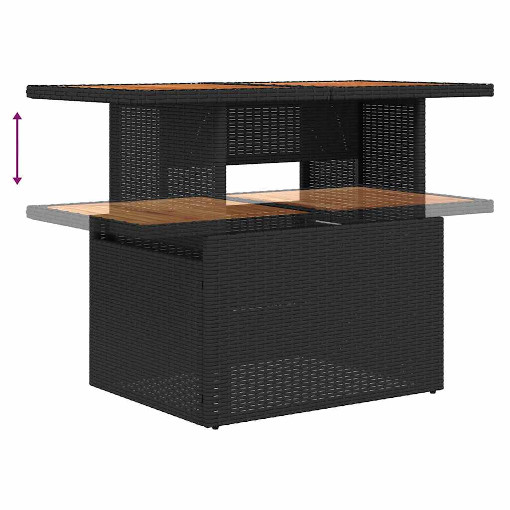Conjunto de Jantar para Jardim 6 pcs Preto e Marrom