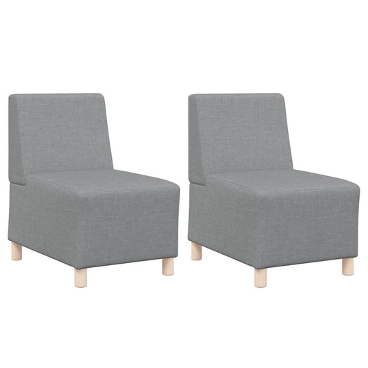 Unidade de Sofá Modular Sem Braços 2 pcs Cinzento-claro