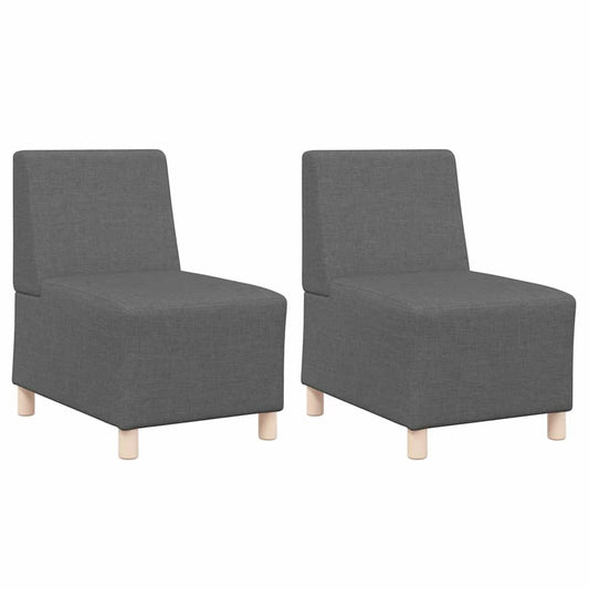 Unidade de Sofá Modular Sem Braços 2 pcs Cinza Escuro