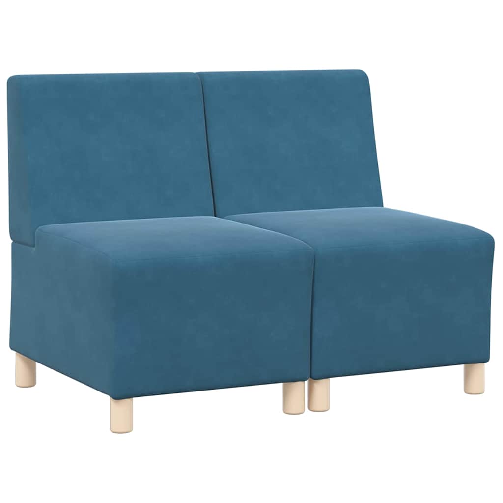 Unidade de Sofá Modular Sem Braços 2 pcs Azul 55 x 74 x 82 cm