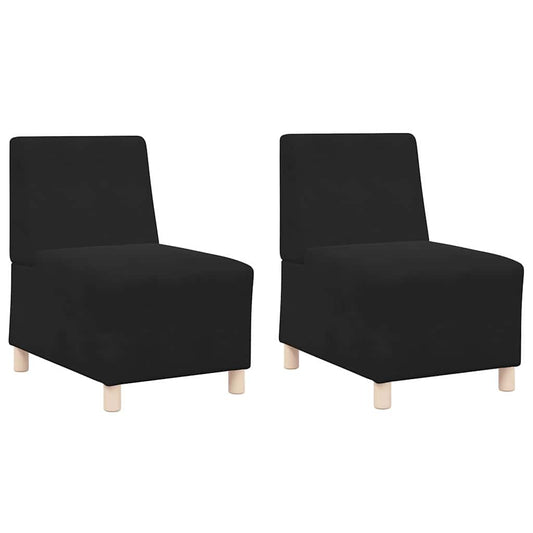 Unidade de Sofá Modular Sem Braços 2 pcs Preto 55 x 74 x 82 cm