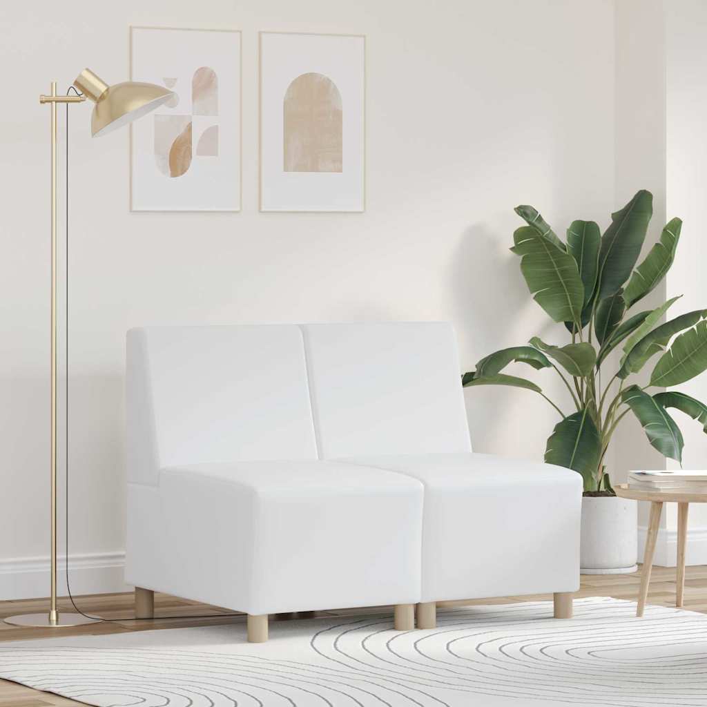 Unidade de Sofá Modular Sem Braços 2 pcs Branco 55 x 74 x 82 cm