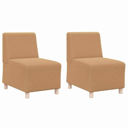 Unidade de Sofá Modular Sem Braços 2 pcs Bege 55 x 74 x 82 cm