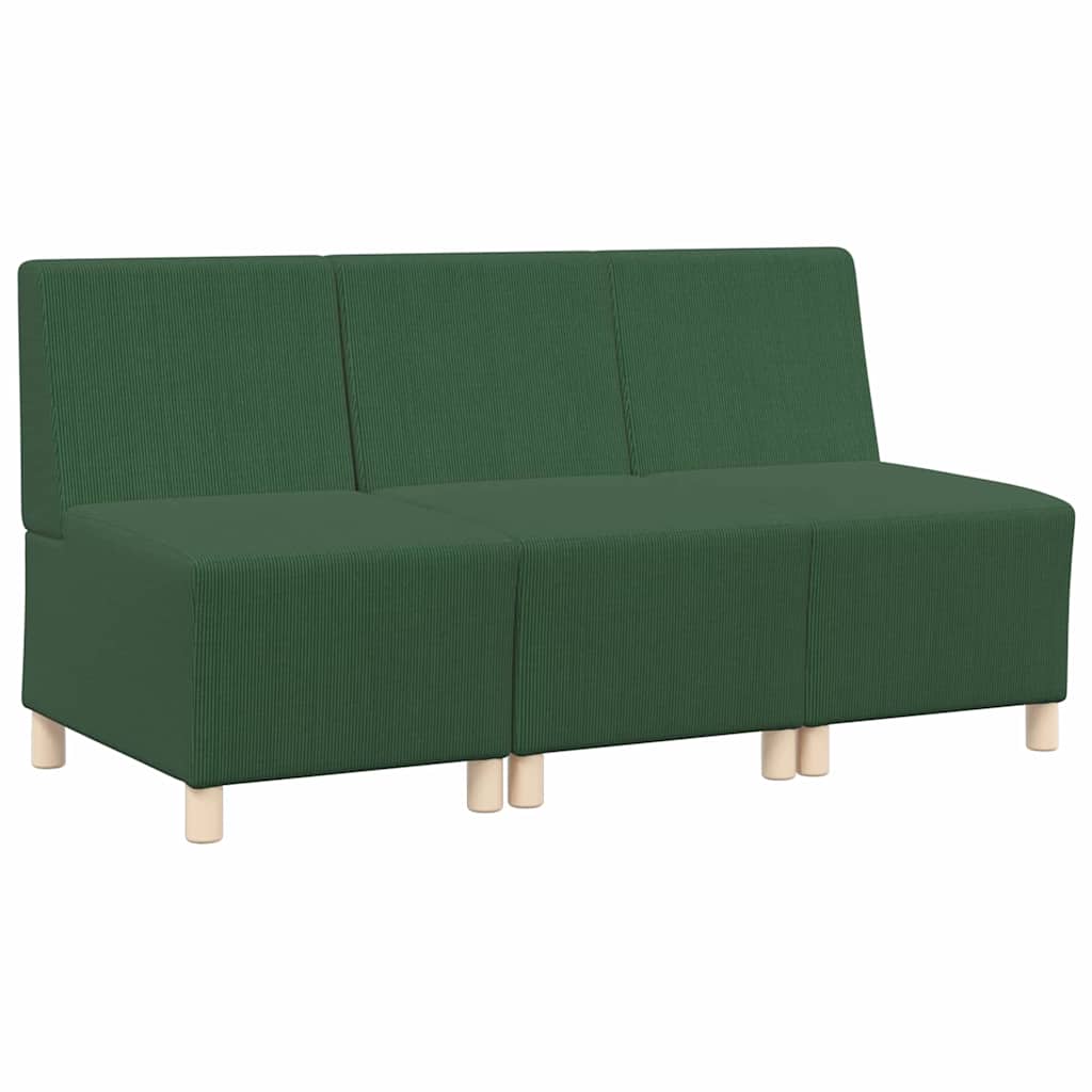 Unidade de Sofá Modular Sem Braços 3 pcs Verde Selva