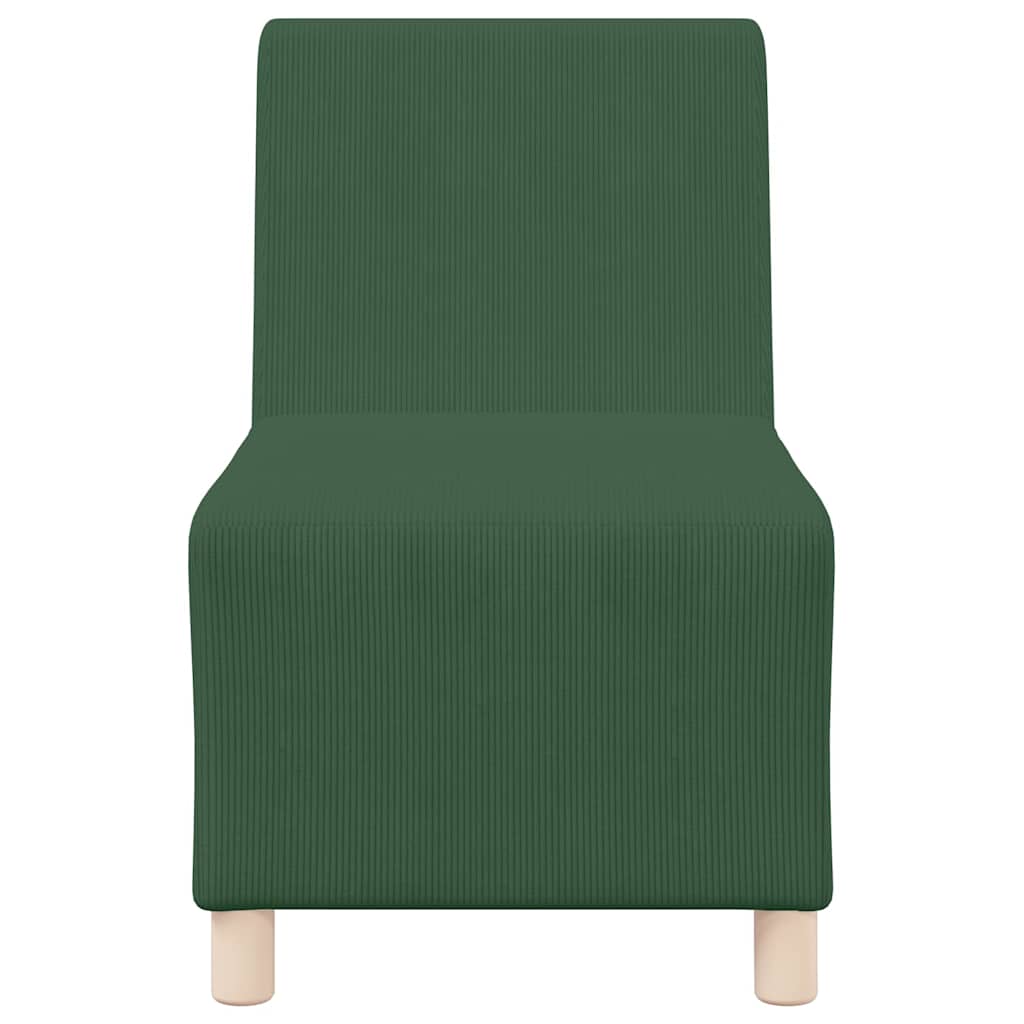Unidade de Sofá Modular Sem Braços 3 pcs Verde Selva