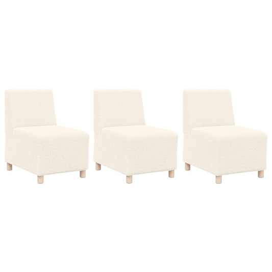 Unidade de Sofá Modular Sem Braços 3 pcs Creme 55 x 74 x 82 cm