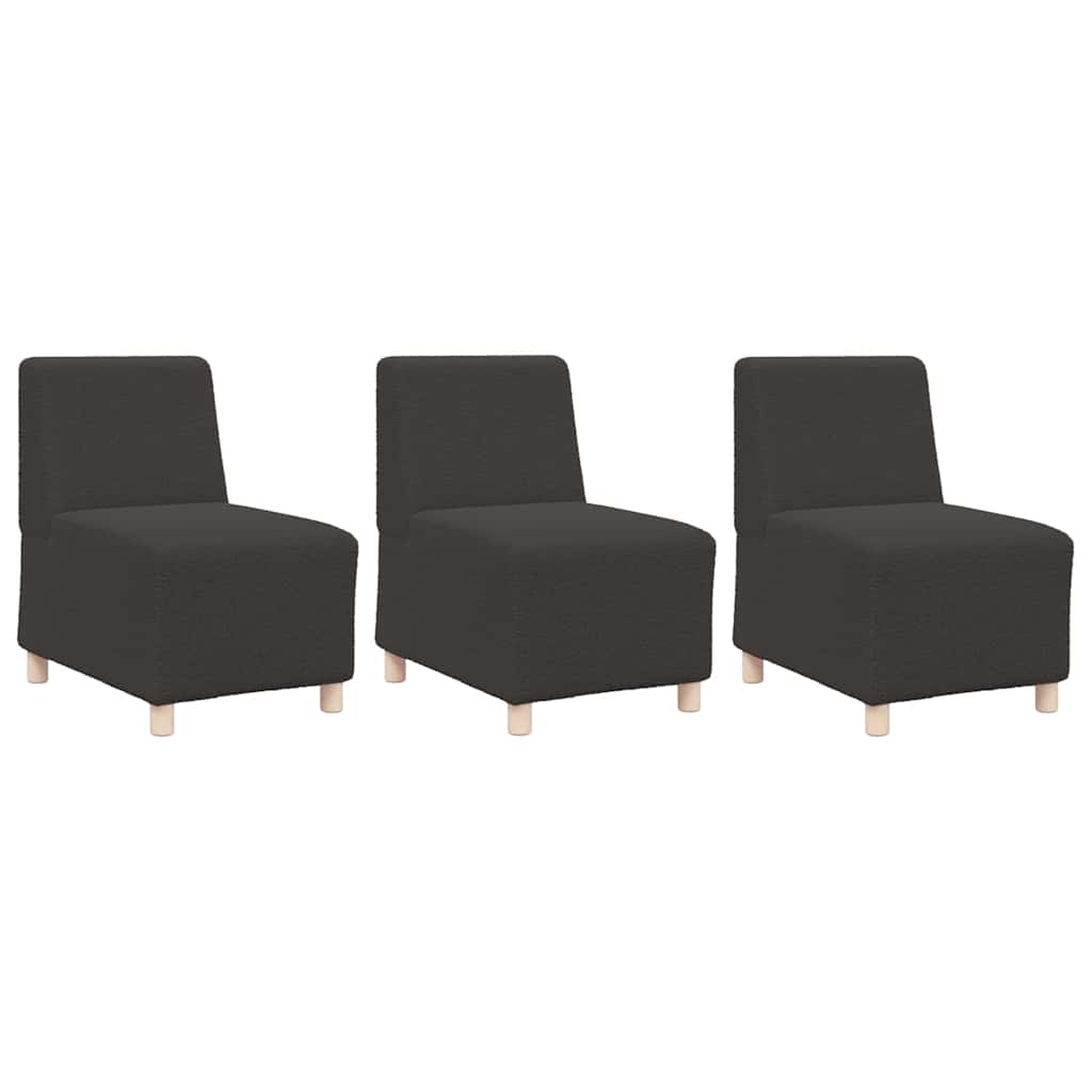 Unidade de Sofá Modular Sem Braços 3 pcs Cinza Escuro