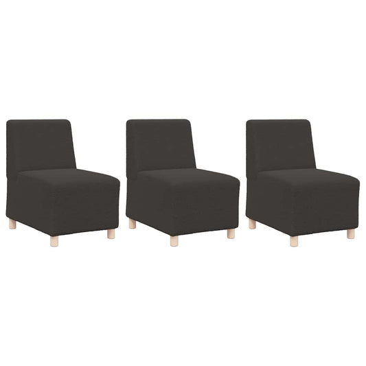 Unidade de Sofá Modular Sem Braços 3 pcs Cinza Escuro