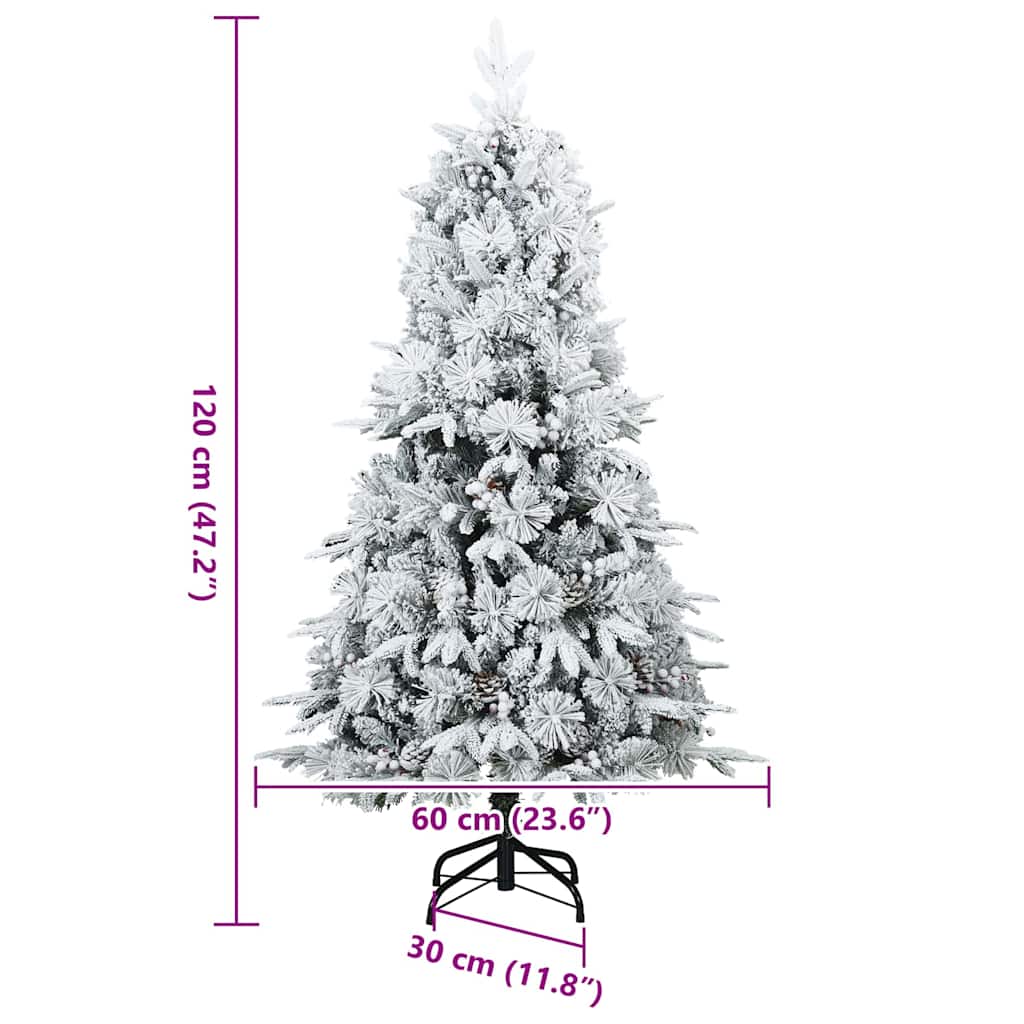 Árvore de Natal Artificial Articulada Nevado Flocked Branco