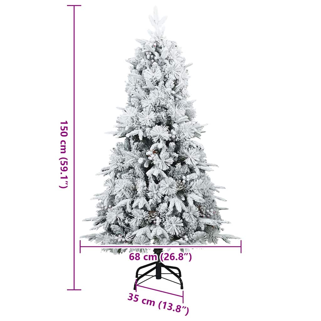 Árvore de Natal Artificial Articulada Nevado Flocked Branco