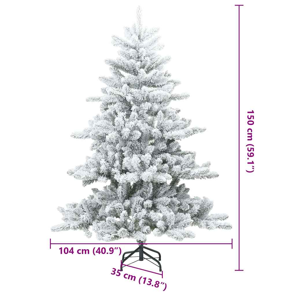 Árvore de Natal Artificial Articulada Nevado Flocked Branco
