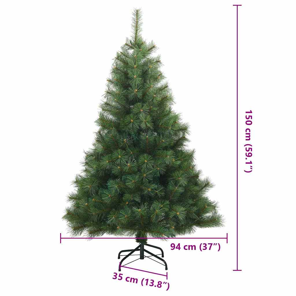 Árvore de Natal Articulada Artificial Verde 150 cm PVC, aço