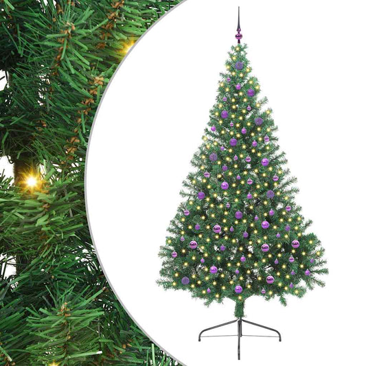 Árvore de Natal Artificial Pré-iluminada Verde 240 cm PVC