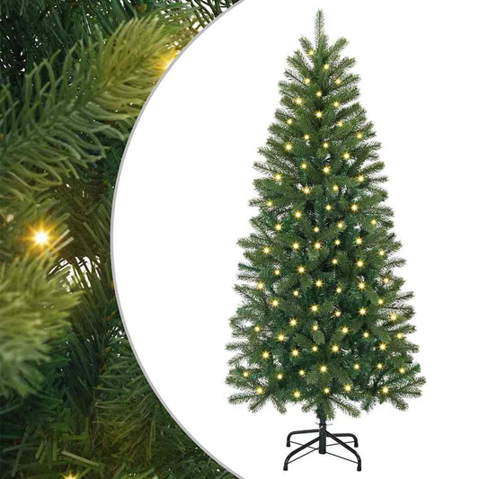 Árvore de Natal Artificial com 150 LEDs Verde 120 cm PE e PVC