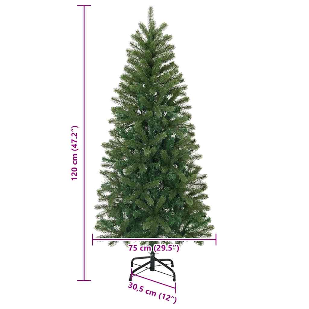 Árvore de Natal Artificial com 150 LEDs Verde 120 cm PE e PVC