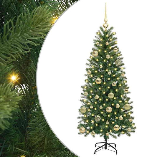 Árvore de Natal Artificial com 150 LEDs Verde 150 cm PE e PVC