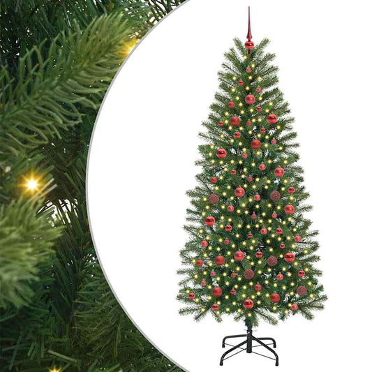 Árvore de Natal Artificial com 300 LEDs Verde 180 cm PE e PVC