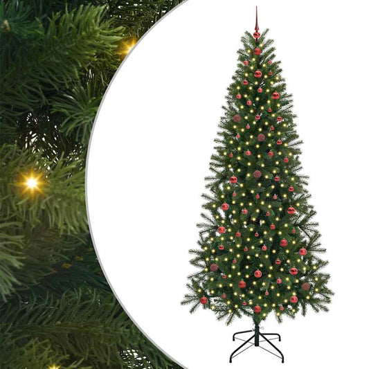 Árvore de Natal Artificial com 300 LEDs Verde 240 cm PE e PVC