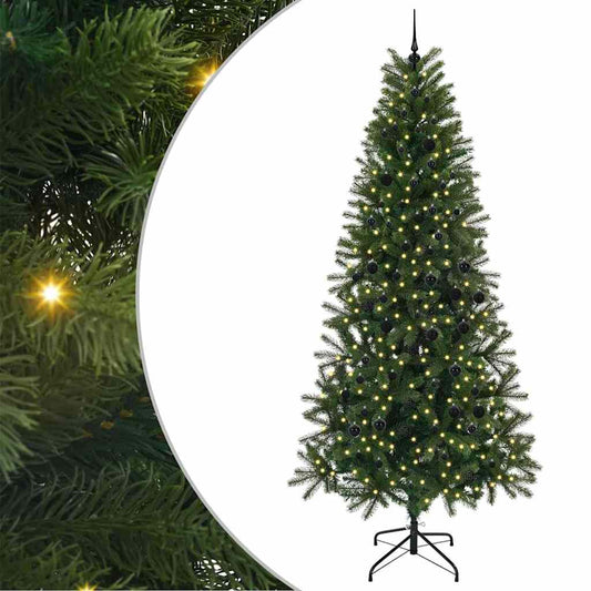 Árvore de Natal Artificial com 300 LEDs Verde 240 cm PE e PVC