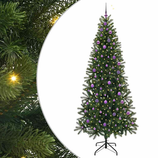 Árvore de Natal Artificial com 300 LEDs Verde 240 cm PE e PVC