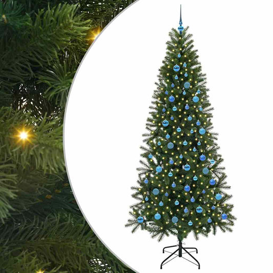Árvore de Natal Artificial com 300 LEDs Verde 240 cm PE e PVC
