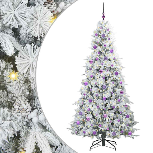 Árvore de Natal Articulada Artificial Branco 210 cm PE e PVC